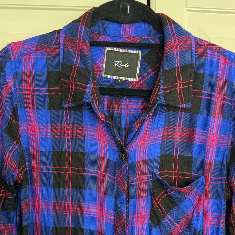 Rails Blue and Red Plaid Shirt
